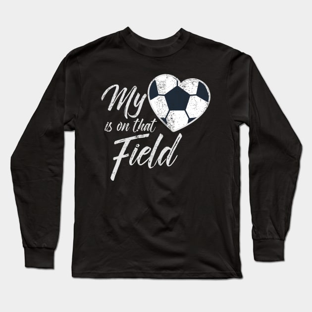 My heart is on that field soccer shirt, Soccer Shirt, Soccer Mom Shirt Personalized, Soccer Mom Shirt Custom With Number, Sports Mom Shirt Long Sleeve T-Shirt by johnii1422
